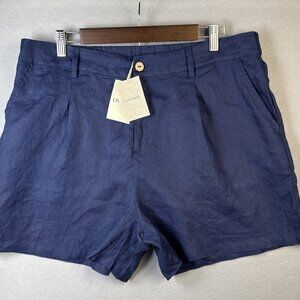 NWT Lintico 100% Linen Shorts‎ Women Size XXL Relaxed Fit Beach Resort Upscale